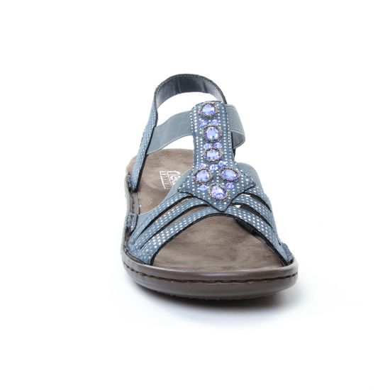 sandales bleu argent mode femme printemps été - Photo Produit 6