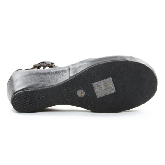 nu-pieds compensés noir mode femme printemps été - Photo Produit 5