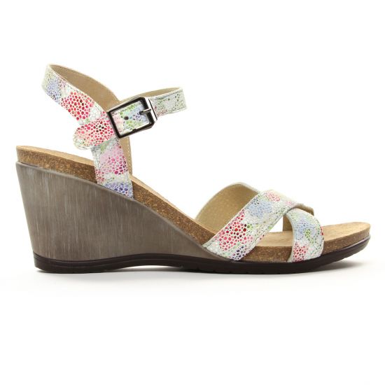 nu-pieds compensés multicolore mode femme printemps été - Photo Produit 2