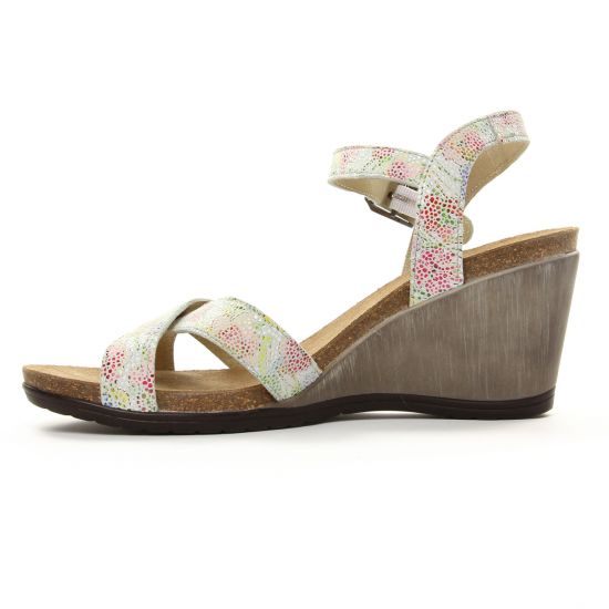 nu-pieds compensés multicolore mode femme printemps été - Photo Produit 3