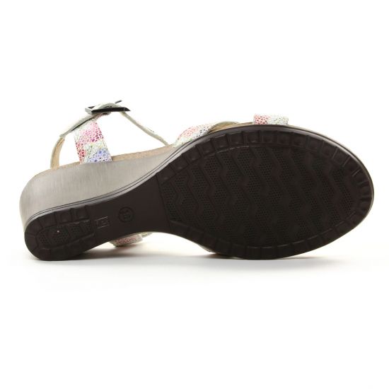 nu-pieds compensés multicolore mode femme printemps été - Photo Produit 5