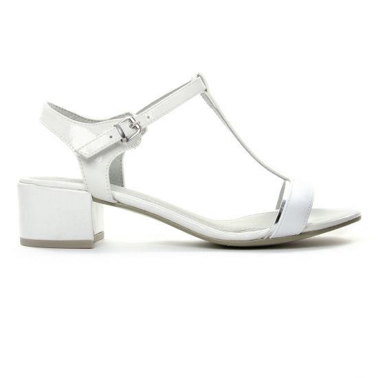 nu-pieds talon blanc argent mode femme printemps été - Photo Produit 2