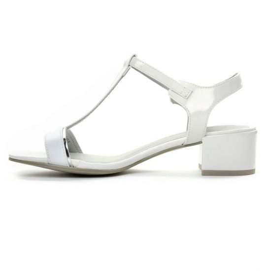 nu-pieds talon blanc argent mode femme printemps été - Photo Produit 3