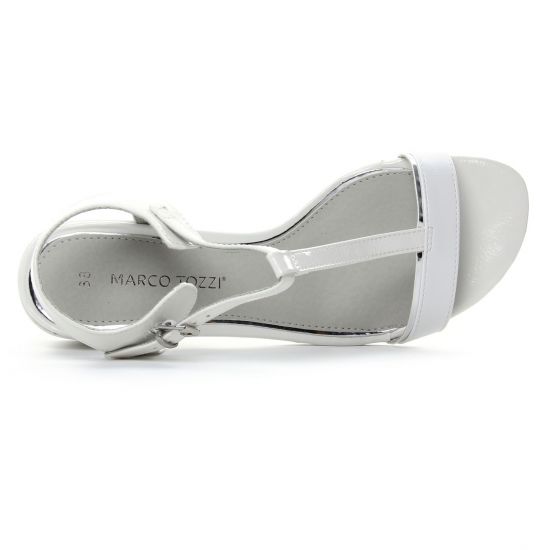 nu-pieds talon blanc argent mode femme printemps été - Photo Produit 4