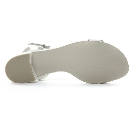 nu-pieds talon blanc argent mode femme printemps été - Photo Produit 5