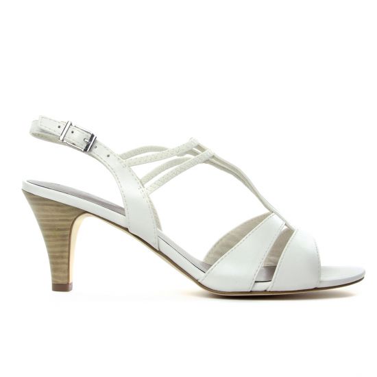 nu-pieds talons hauts blanc mode femme printemps été - Photo Produit 2