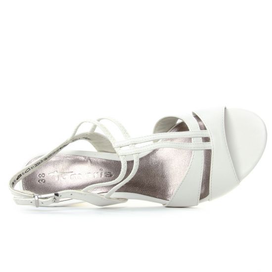 nu-pieds talons hauts blanc mode femme printemps été - Photo Produit 4