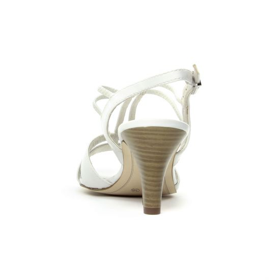nu-pieds talons hauts blanc mode femme printemps été - Photo Produit 7