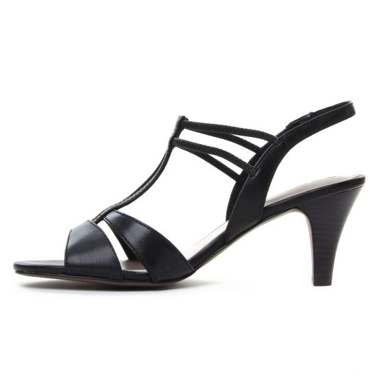 nu-pieds talons hauts noir mode femme printemps été - Photo Produit 3