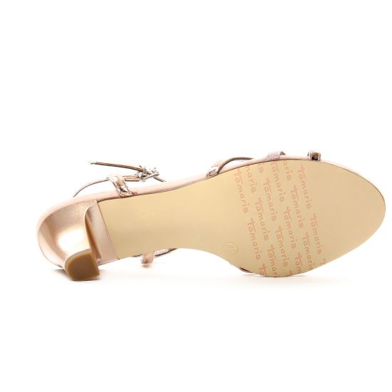 nu-pieds talons hauts rose argent mode femme printemps été - Photo Produit 5