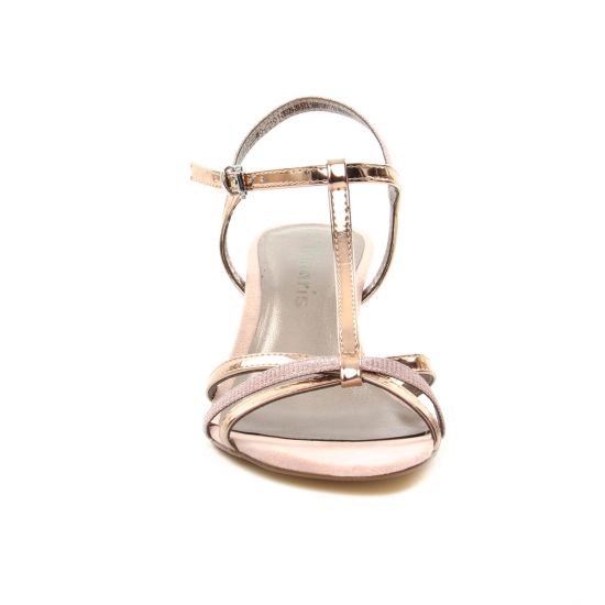 nu-pieds talons hauts rose argent mode femme printemps été - Photo Produit 6