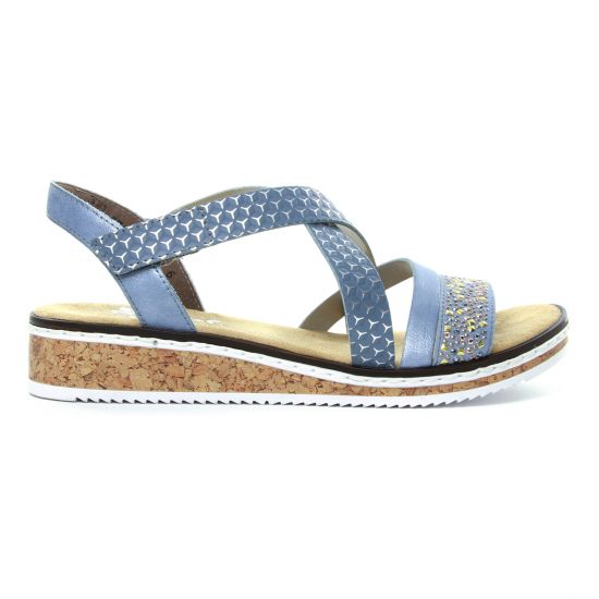 sandales bleu argent mode femme printemps été - Photo Produit 2