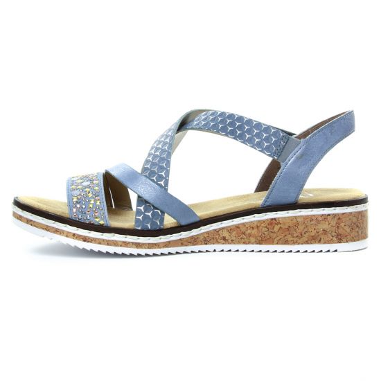sandales bleu argent mode femme printemps été - Photo Produit 3