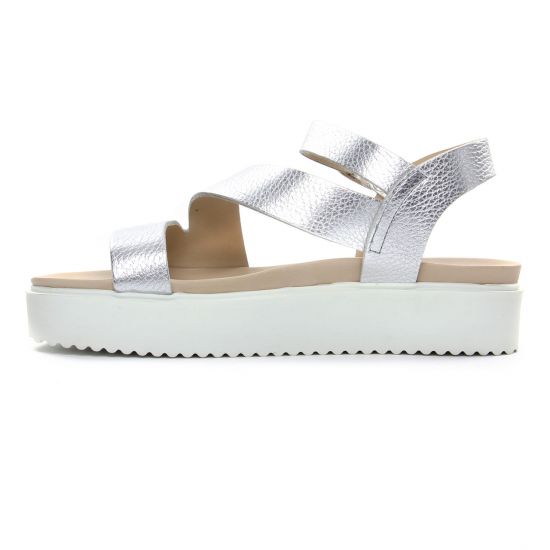 sandales compensées gris argent mode femme printemps été - Photo Produit 3