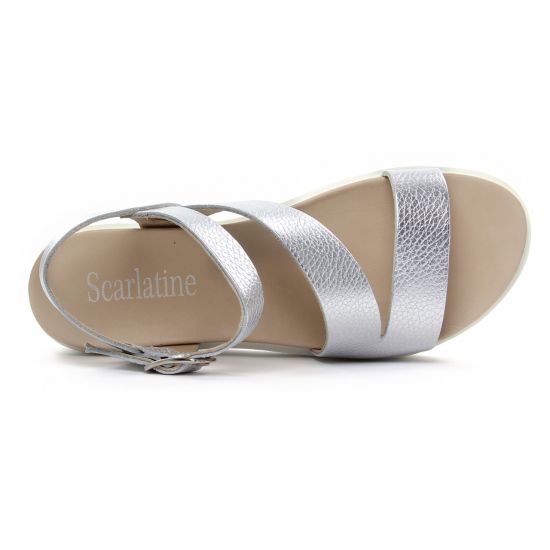sandales compensées gris argent mode femme printemps été - Photo Produit 4