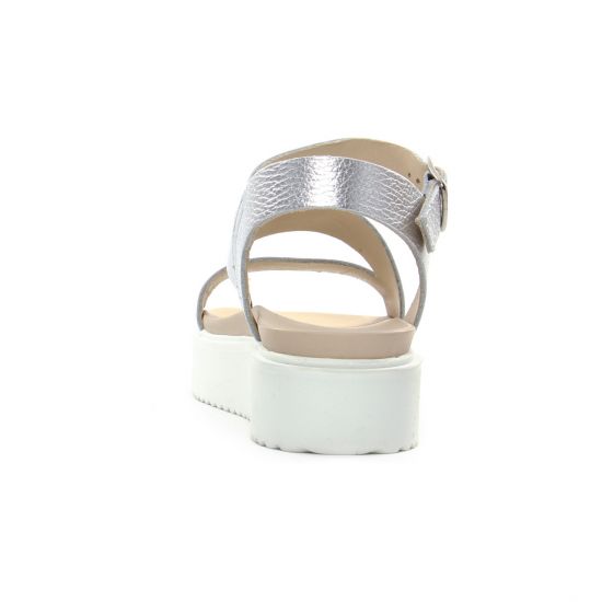 sandales compensées gris argent mode femme printemps été - Photo Produit 7