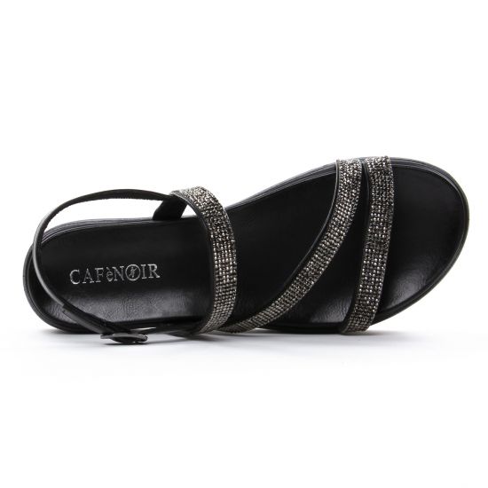sandales compensées noir mode femme printemps été - Photo Produit 4