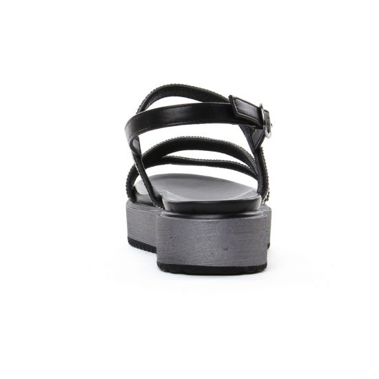 sandales compensées noir mode femme printemps été - Photo Produit 7