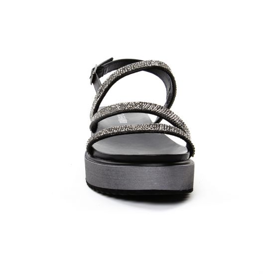 sandales compensées noir mode femme printemps été - Photo Produit 6