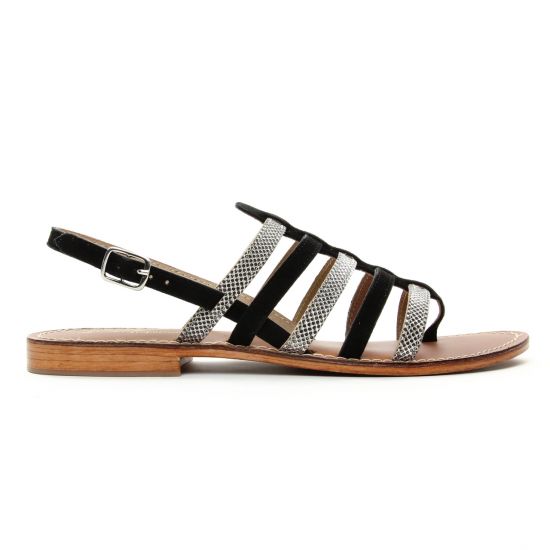 sandales noir argent mode femme printemps été - Photo Produit 2