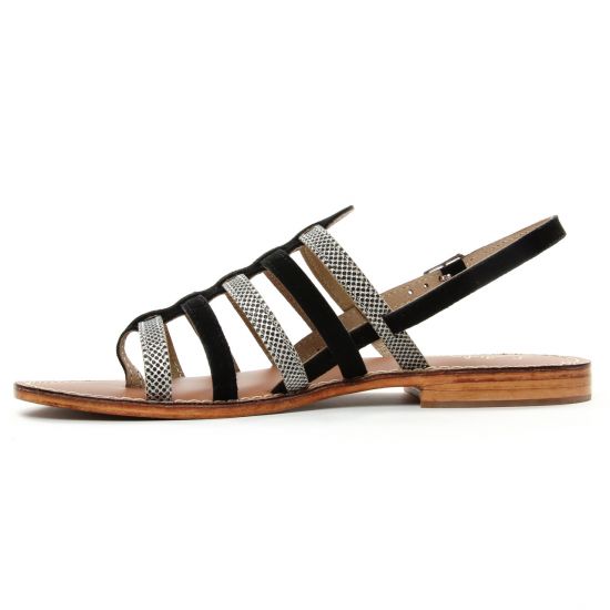 sandales noir argent mode femme printemps été - Photo Produit 3