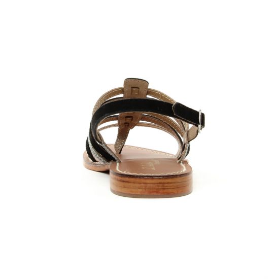 sandales noir argent mode femme printemps été - Photo Produit 7