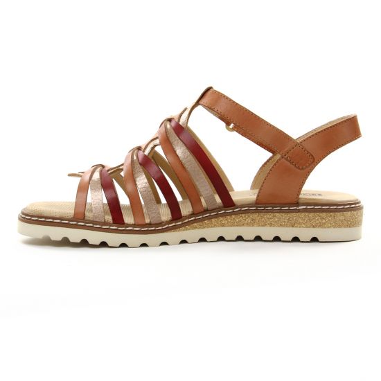 sandales marron rouge mode femme printemps été - Photo Produit 3