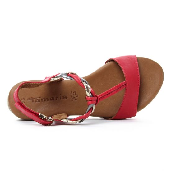 sandales rouge mode femme printemps été - Photo Produit 4