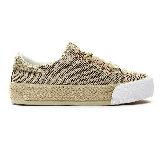 tennis beige doré mode femme printemps été - Photo Produit 2