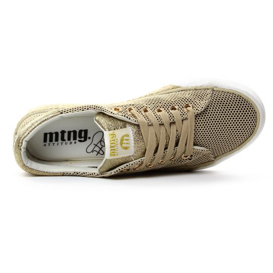 tennis beige doré mode femme printemps été - Photo Produit 4