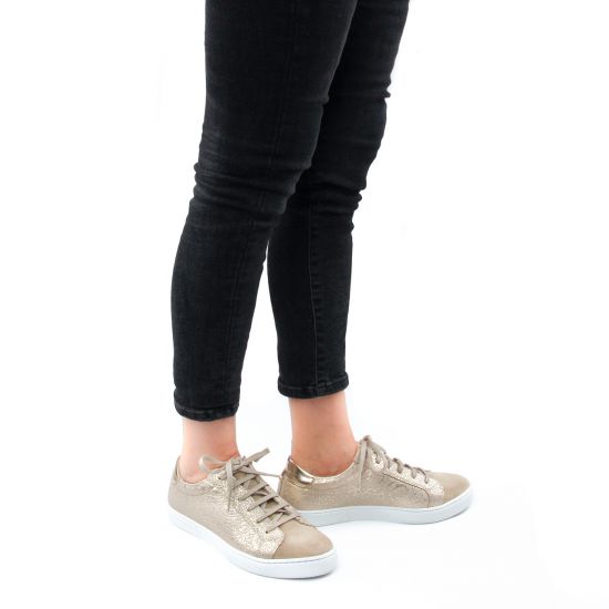 tennis beige doré mode femme printemps été - Photo Produit 8