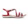 sandales rouge argent mode femme printemps été vue 2