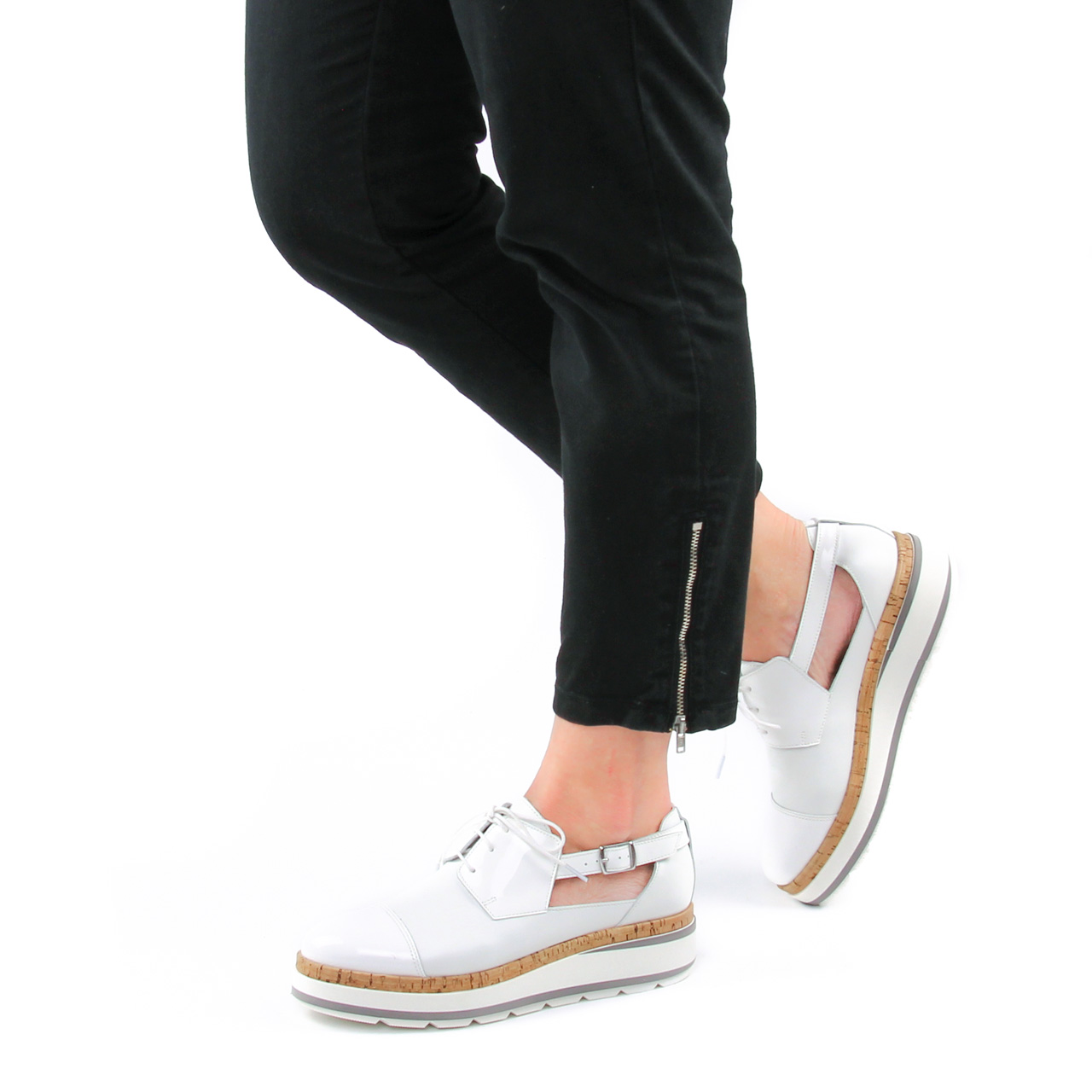chaussures blanches compensees