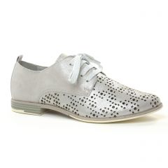 Chaussures femme été 2019 - derbys marco tozzi beige argent
