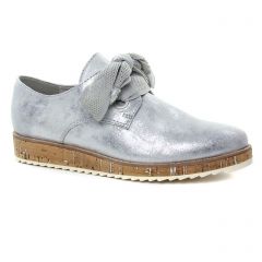 Chaussures femme été 2019 - derbys compensées marco tozzi gris argent