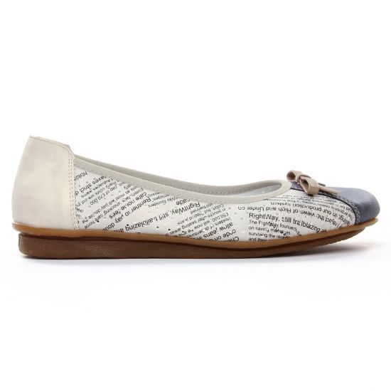 ballerines beige bleu mode femme printemps été - Photo Produit 2