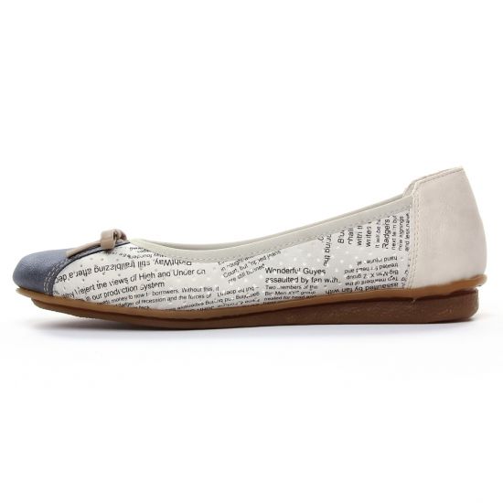 ballerines beige bleu mode femme printemps été - Photo Produit 3