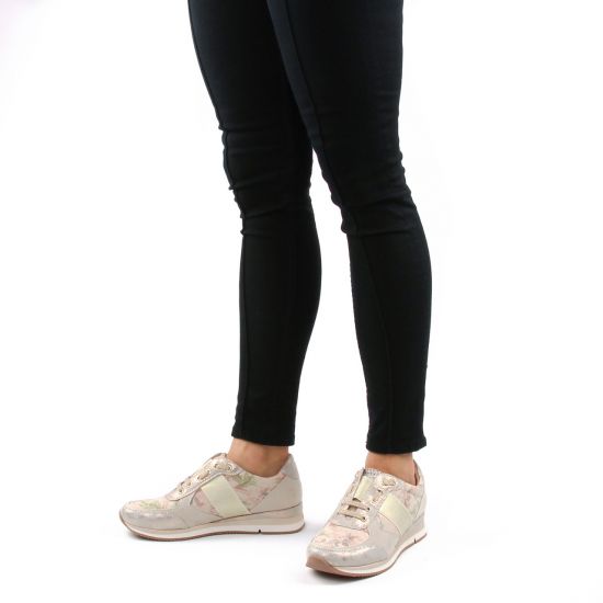 baskets mode beige rose mode femme printemps été - Photo Produit 8