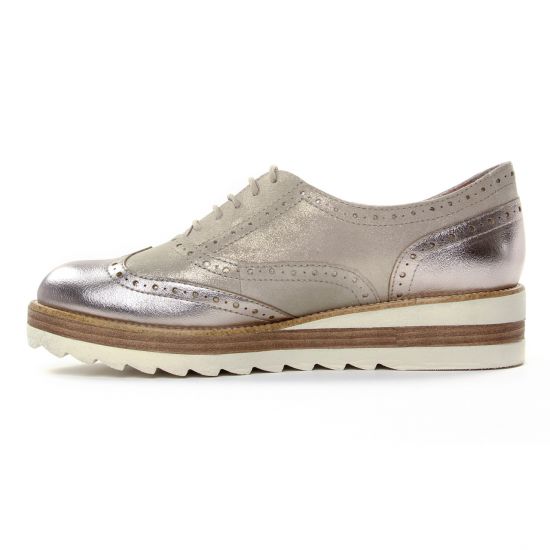 derbys compensées beige doré mode femme printemps été - Photo Produit 3