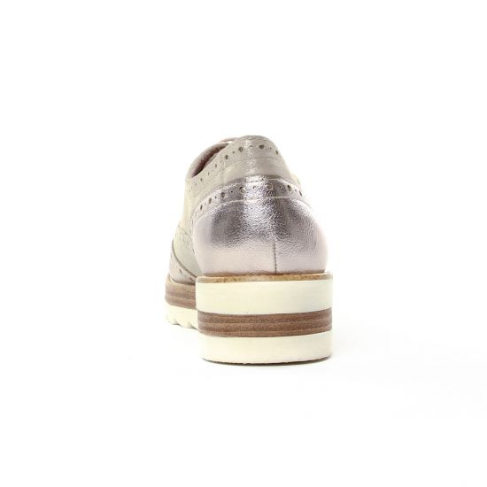 derbys compensées beige doré mode femme printemps été - Photo Produit 7