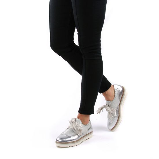 derbys compensées gris argent mode femme printemps été - Photo Produit 8