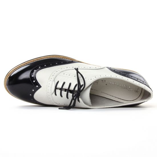 derbys compensées noir blanc mode femme printemps été - Photo Produit 4