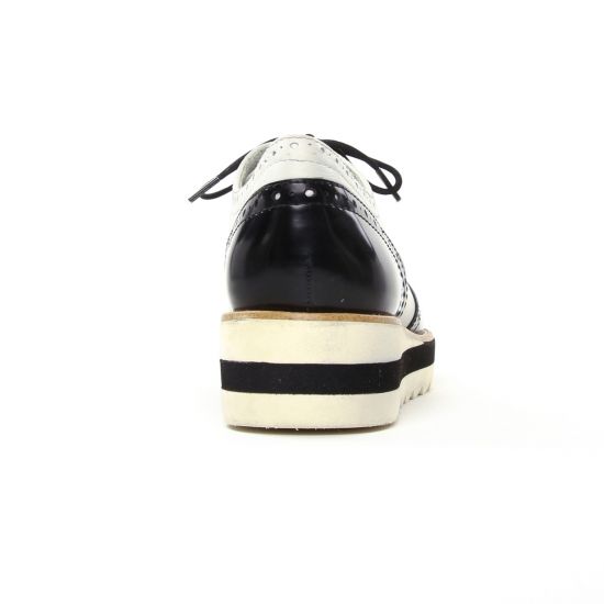 derbys compensées noir blanc mode femme printemps été - Photo Produit 7