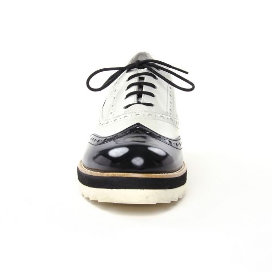 derbys compensées noir blanc mode femme printemps été - Photo Produit 6