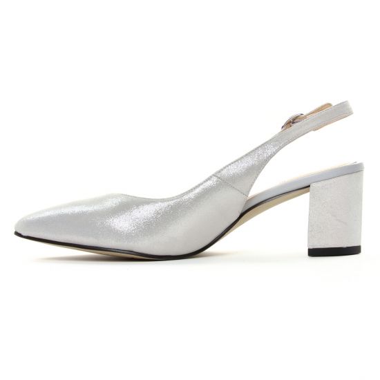 escarpins bout ouvert blanc gris mode femme printemps été - Photo Produit 3