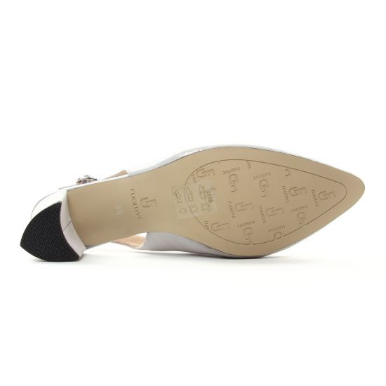 escarpins bout ouvert blanc gris mode femme printemps été - Photo Produit 5