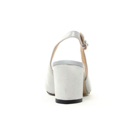 escarpins bout ouvert blanc gris mode femme printemps été - Photo Produit 7