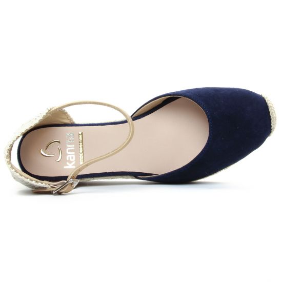 espadrilles compensées bleu marine mode femme printemps été - Photo Produit 4