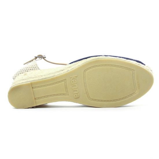 espadrilles compensées bleu marine mode femme printemps été - Photo Produit 5