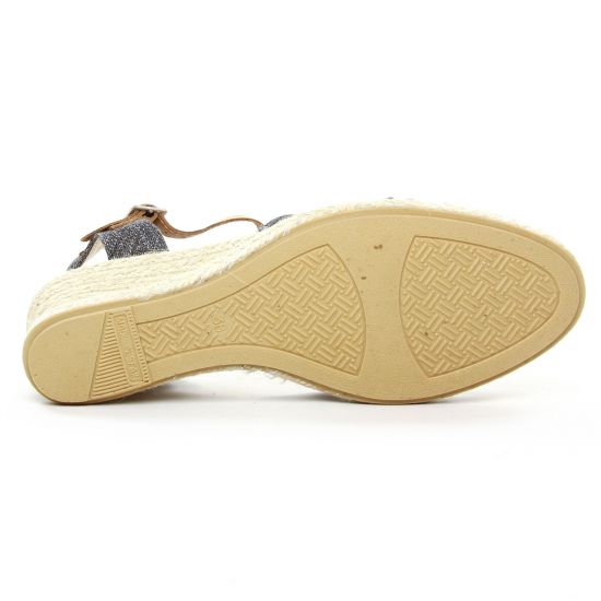 espadrilles compensées gris noir mode femme printemps été - Photo Produit 5
